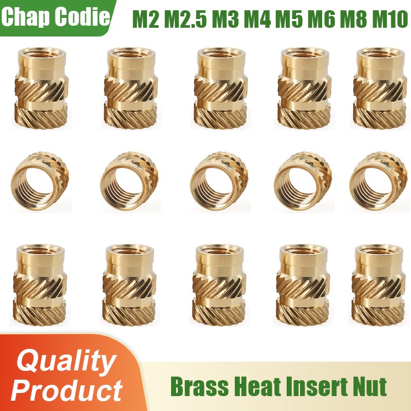 Heat-Set Threaded Inserts (M2–M8 brass) — image 1